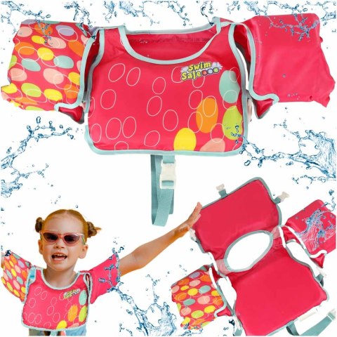 Kamizelka piankowa z rękawkami do pływania kapok dla dzieci 3-6 lat 19-30 kg BESTWAY 32174 różowa