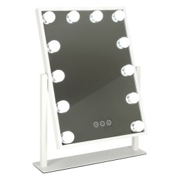 Lusterko do makijażu kosmetyczne podświetlane 12 LED Hollywood z 12 żarówkami USB 30 x 40 cm
