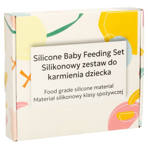 Naczynia silikonowe dla dzieci niemowląt zestaw stołowy 4 elementów miś pomarańczowy