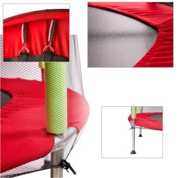 Trampolina do domu ogrodu dla dzieci siatka piłki 140cm 55inch czerwona