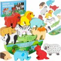 Gra zręcznościowa montessori układanka balansująca klocki zwierzątka drewniane