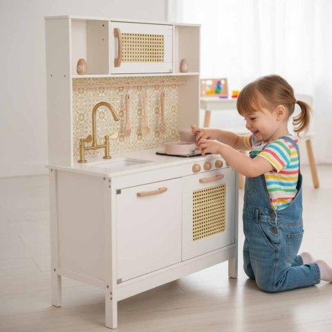 Kuchnia dla dzieci drewniana MDF retro z akcesoriami BOHO 100cm