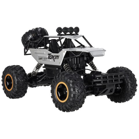 Samochód zdalnie sterowany na pilota RC Rock Crawler 1:12 4WD METAL srebrny