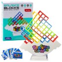 Gra Zręcznościowa Balansująca Wieża Tetris 16 Klocków 22 Karty Kolorowe