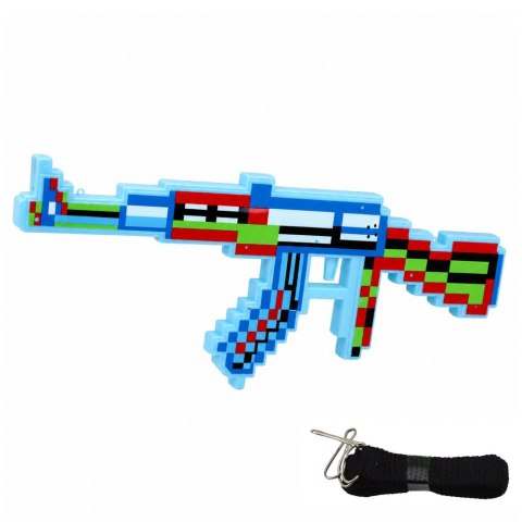 Karabin Pikselowy Broń Światła Dźwięki Niebieski 39cm