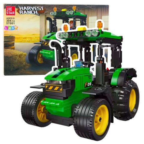 Klocki Konstrukcyjne Traktor Farmerski Rolniczy Zielony 304 el.